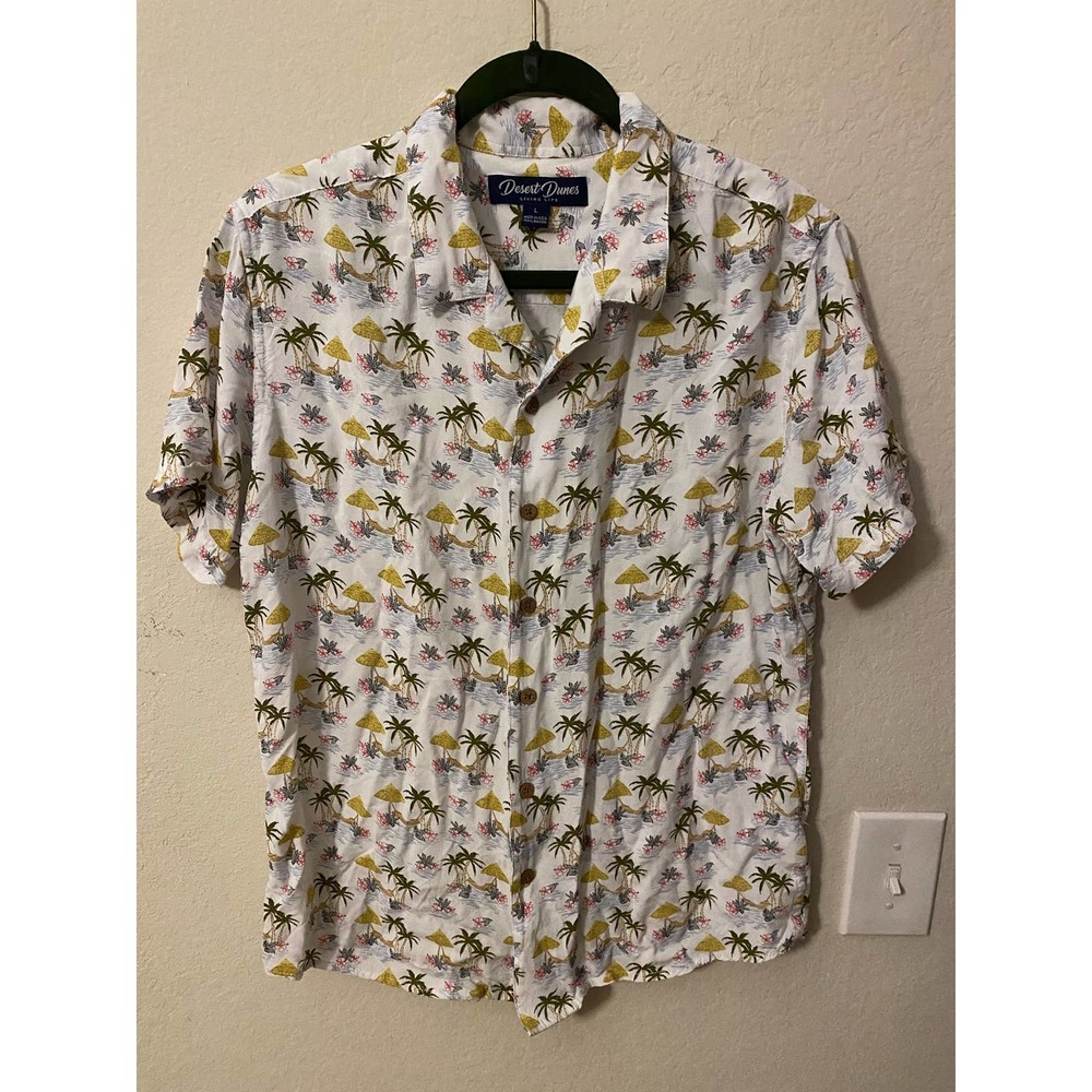 Desert Dunes Living Life Palm Style Print Men's Shirt